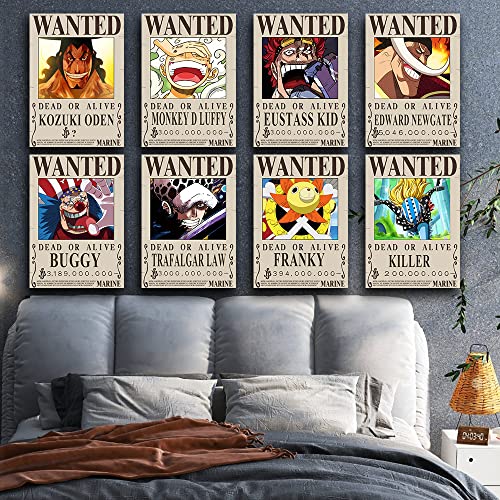 TYZZHOA Anime [OP] Wanted Posters 30×21cm, New Bounty Edition, Straw Hat Pirates Crew Zoro, Sanji, Nika Luffy 3 Billion, a...