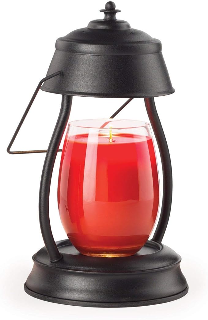 Candle Warmers Etc Hurricane Candle Warmer Lantern for Top-Down Candle Melting, Black