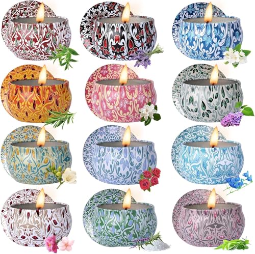 Alikiai Scented Candles for Women, Candles for Home Scented, 12 Pack Soy Wax Christmas Candles Set, Birthday Gifts for Wom...