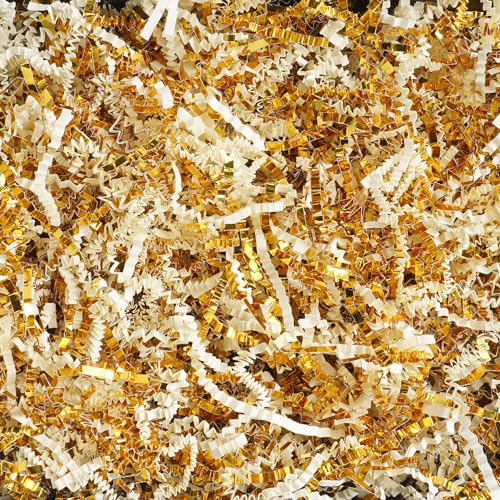 Uptotop 1/2LB Crinkle Cut Paper Shred Filler for Gift Wrapping Basket Filling, Birthday, Christmas, Thanksgiving, Wedding,...