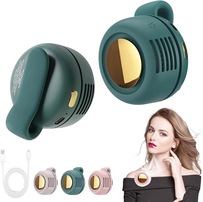 Portable Silent Mini Bladeless Electric Fan, Mini Whirlwind Fan for Waist Clip Fan, 3 Speeds Hands-Free Neck Fan,Suitable ...