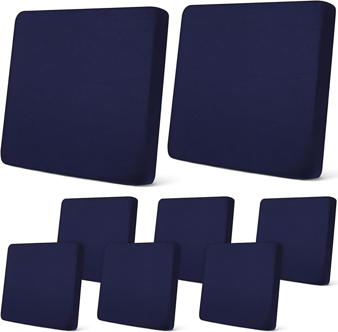 Newwiee 8Pcs Patio Cushion Covers Stretch Outdoor Cushion Cover Replacement for Patio Furniture Sofa Couch Slipcovers, Sof...