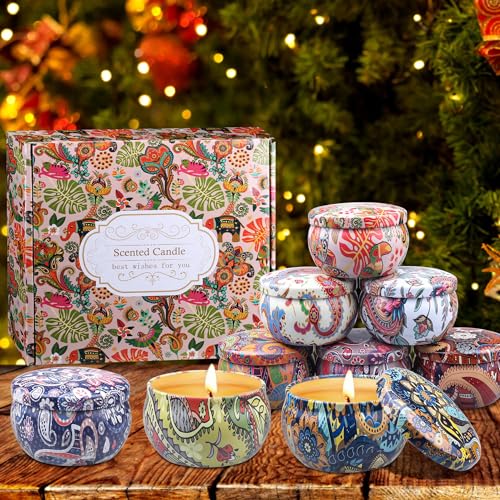 Scented Candles Gift Set for Women, 9 Pack Aromatherapy Candles for Home Scented, 180 Hour Long Lasting Soy Candle Lavende...