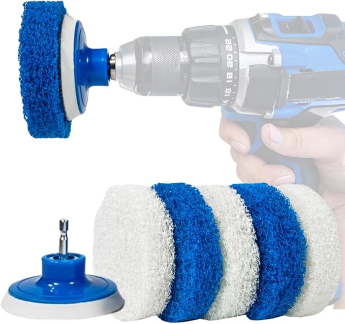 RotoScrub 7 Pack Multi-Purpose Drill Brush Kit for Cleaning Bathrooms, Showers, Tubs, Tile, Floors, Sinks, Toilets, Grout ...