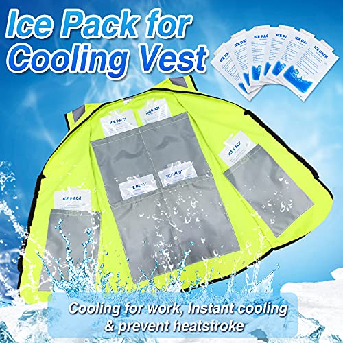 12Pcs Reusable Ice Packs for Cooling Safety Vest Cold Packs Freezer Packs for Lunch Bags, Travel, Outdoor Activities, Comp...