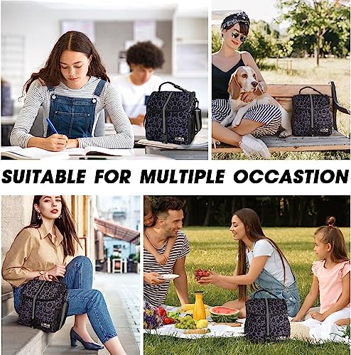 VLM Lunch Bags for Women,Leakproof Insulated Floral Lunch Box with Adjustable Shoulder Strap Reusable Zipper Cooler Tote B...