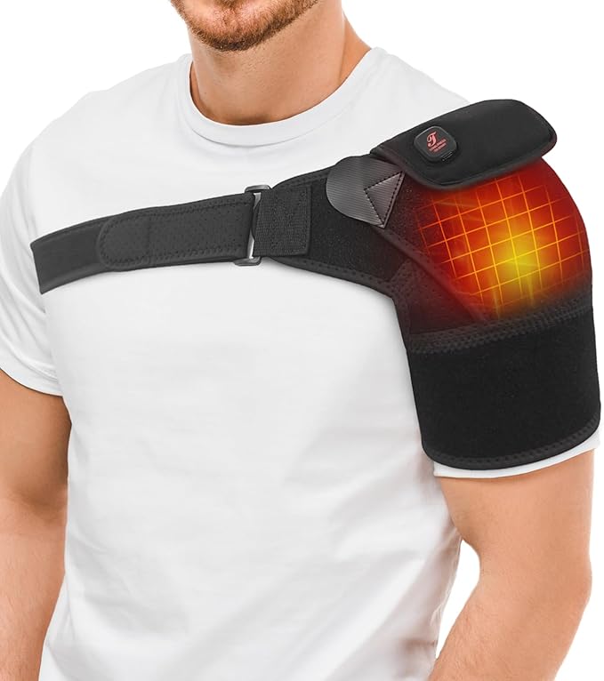 Telepepe Cordless Shoulder Heating Pad, Heated Shoulder Brace for Rotator Cuff Frozen, 3 Heat Levels, 3000mAh Rechargeable...