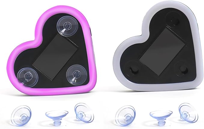 2Pcs Solar Powered Heart Light for Car, LED Wireless Ambient Lamp with 6 Modes & Vibration Sensor Can Automatically Power ...