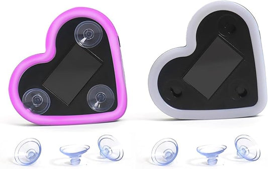 2Pcs Solar Powered Heart Light for Car, LED Wireless Ambient Lamp with 6 Modes & Vibration Sensor Can Automatically Power ...