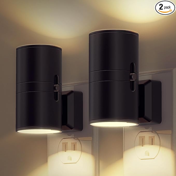 L LOHAS LED Night Light Plug in, Modern Night Lights Plug into Wall, Dusk to Dawn Sensor, Soft White 3000K, 0-100LM Adjust...