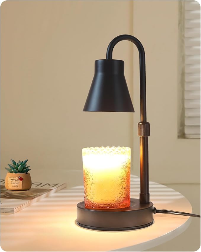 Elenhome Candle Warmer Lamp with Adjustable Height, Stepless Dimming Function-Home Decor Lamp, Metal Candle Lamp for Jar C...