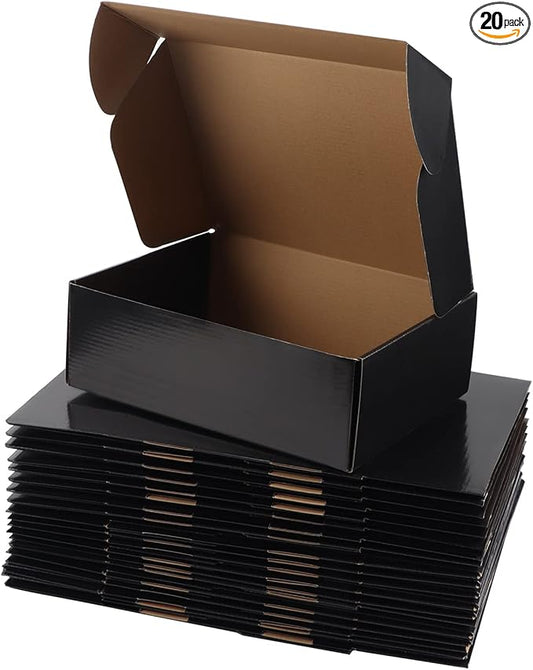Hoikwo Medium Shipping Boxes for Mailing Shipping Packaging, Corrugated Cardboard Boxes for Packaging Small Business, (Bla...