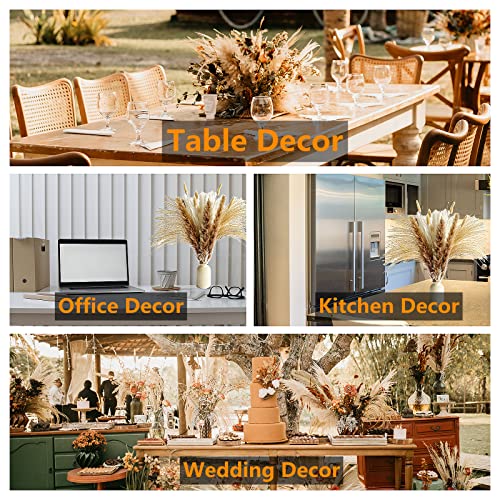 110 PCS of Boho Pampas Grass Decor, Naturally Dried Pompas, Bunny Tails Dried Flowers, and dried eucalyptus. Perfect for W...