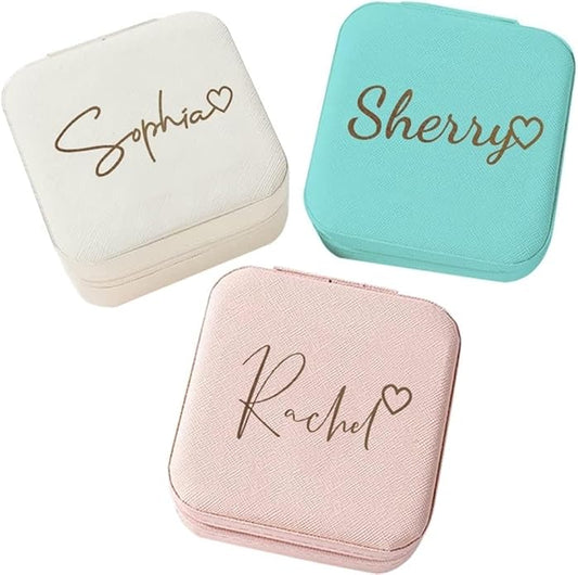 Corissy Personalized Jewelry Box for Women, Custom Travel Jewelry Case with Name and Birth Flower, Leather Jewelry Box for...