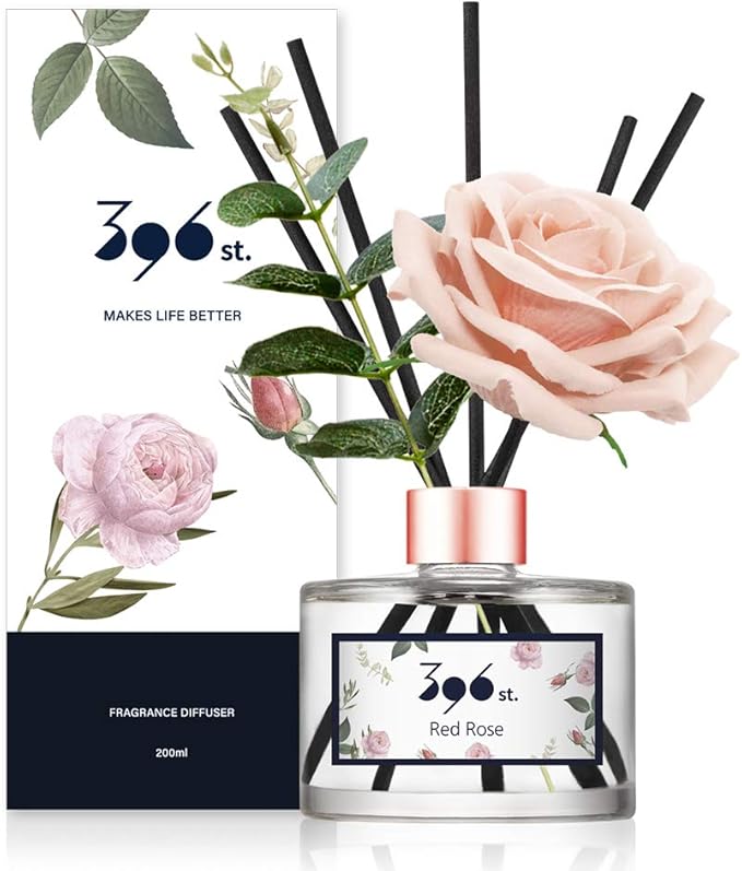 396 st. Rose Flower Reed Diffuser, Red Rose, 200ml(6.7oz) / Reed Diffuser Sets, Home Fragrance, Scented Oils, Home & Bathr...