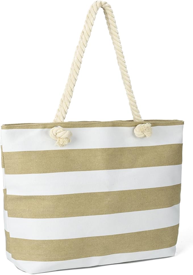 LAVTUG Beach Bags for Women, Large Canvas Beach Tote Bag Waterproof Sandproof Beach Bags Swim Pool Bag Travel Essentials