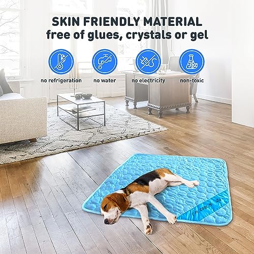 INSPECTOR TAIL Self Cooling Mat for Dog + Free String Bag/Washable & Portable Pet Soft Pad for Indoor or Outdoor/Perfect a...