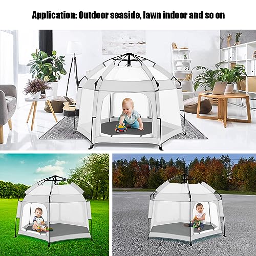 Bend River Baby Playpen with Canopy, Portable Baby Beach Tent, Toddler Play Yard Indoor and Outdoor, Foldable Mosquito Net...