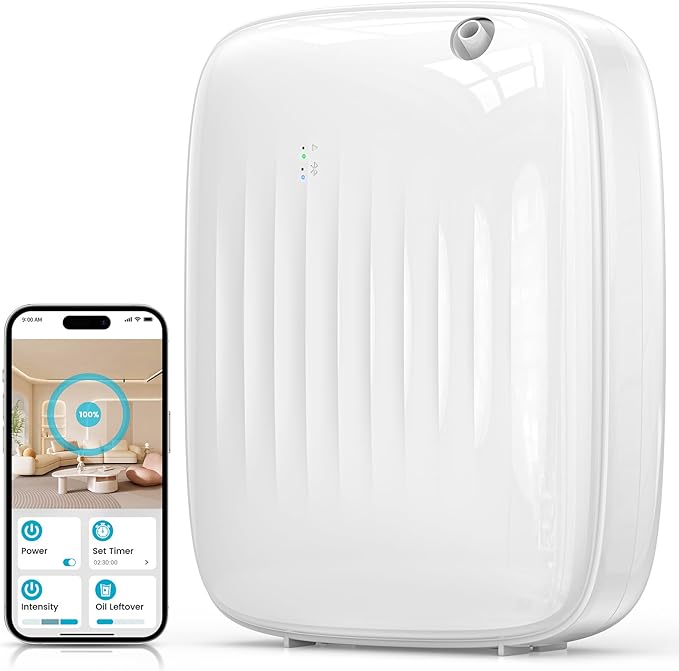 Ziweo Waterless Essential Oil Diffuser - Whole-Home Scent Diffuser Up to 3000sq.ft for Home & Room, Hotel Diffuser - Cold ...