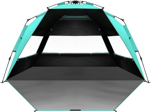 OutdoorMaster Beach Tent with Blackout Shelter Technology, Portable Sun Shade Shelter 4 Person, Pop Up Beach Tents with UP...
