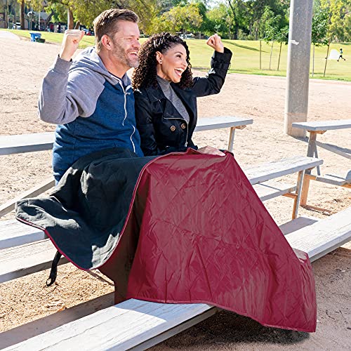 BRAWNTIDE Large Outdoor Waterproof Blanket - Extra Thick Fleece, Warm, Windproof, Sandproof, Quilted, 82" x 55", Ideal for...