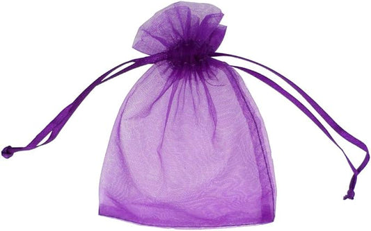 ATCG 50pcs 8x12 Inches Large Drawstring Organza Bags Decoration Festival Wedding Party Favor Makeup Pouches (Purple)
