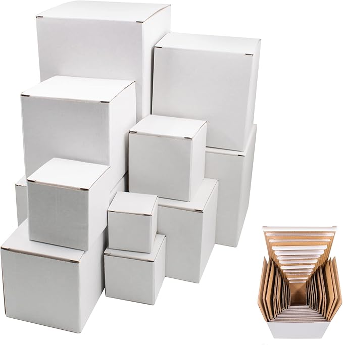 KeaJuidy 12pcs Prank Gift Box Nesting Gift Boxes Assorted Size Surprise Box Square Funny Gag Gift Nesting Cartons Great fo...