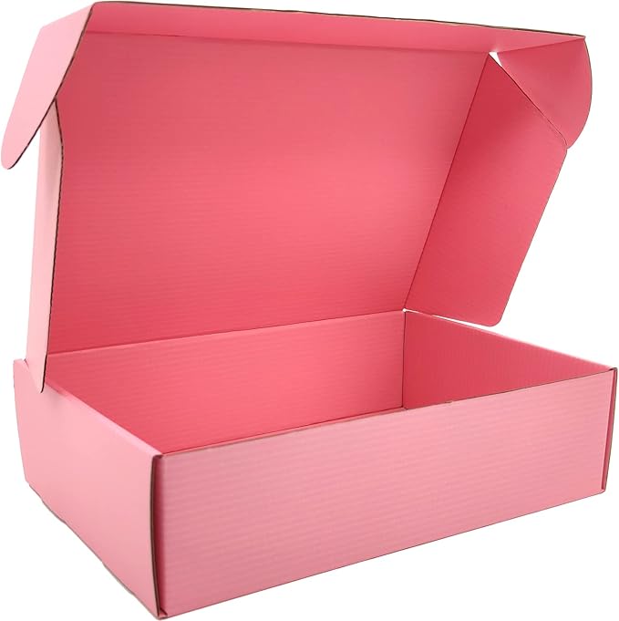 Lmuze Pink Shipping Boxes for Small Business Pack of 20-12x9x4 inches Cardboard Corrugated Mailer Boxes for Shipping Packa...