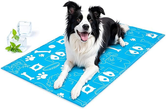 Ownpets Dog Cooling Mat, X-Large 43" x 27" Instant Cooling Pet Pad, Thickened Portable Pet Cool Pad for Dogs and Cats, Lea...