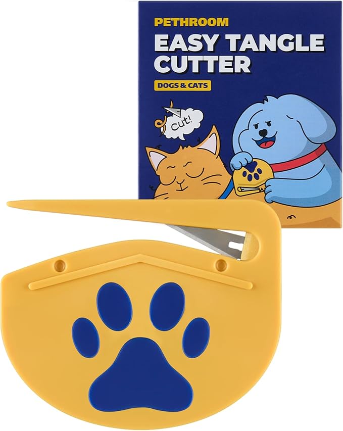 PETHROOM Easy Tangle Cutter for Dogs & Cats | Professional Dematting Tool with Steel Blade | Cat Matted Fur Remover | Safe...