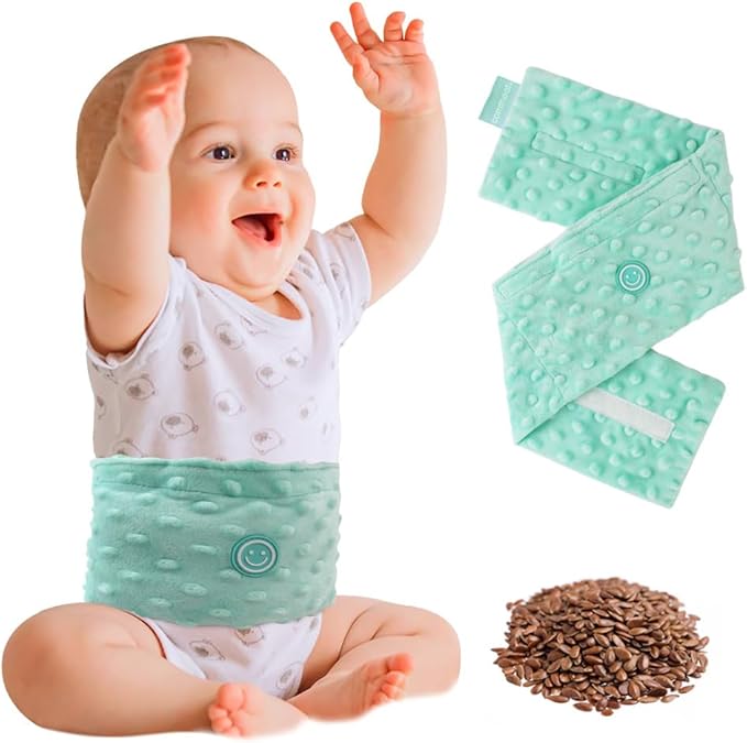 Comfheat Colic and Gas Relief for Newborns and Infants, Flaxseed Heated Tummy Wrap, Baby Swaddling Belt with Soothing Warm...
