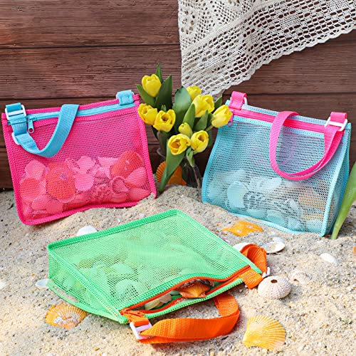Tagitary Beach Toys Mesh Beach Bag Sand Toy Seashell Collecting Bag Pool Bag Swimming Beach Accessories Gift for Boys and ...