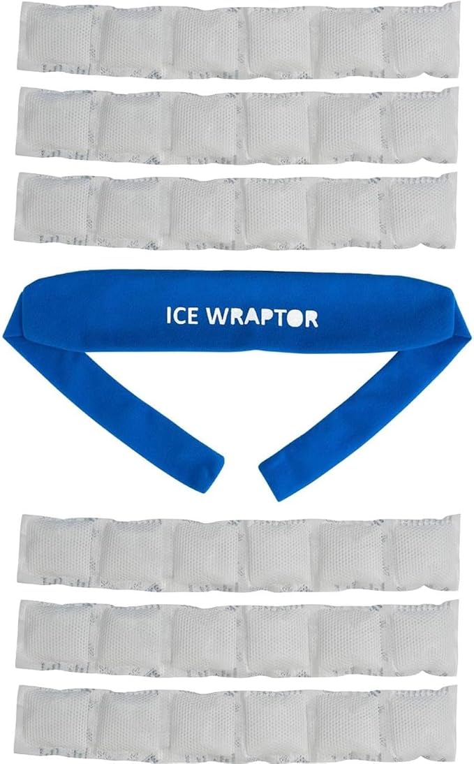 Cooling Bandana+6 Inserts ICE WRAPTOR:Just Add Water & Freeze. Cools Neck, Head, Joints. Portable Ice Therapy for Pain Rel...