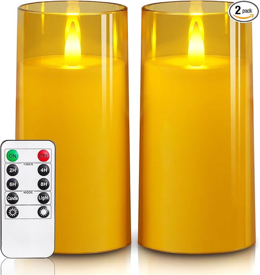 Homemory Realistic Flickering Flameless Candles, Battery Operated Candles, LED Fake Electric Candle with Remote Control an...
