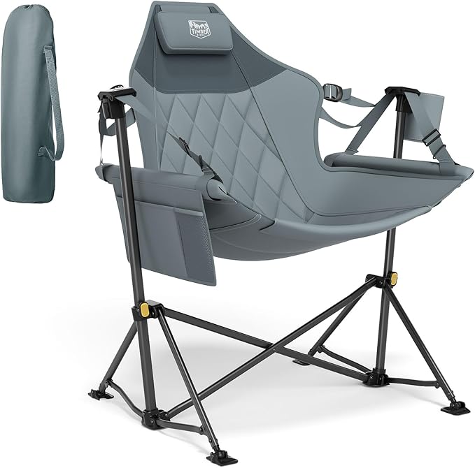 Timber Ridge Hammock Camping Chair with Adjustable Backrest, Heavy Duty Folding Hammock Chair Supports 300lbs, Portable Ha...