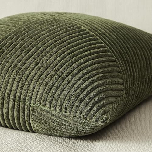 Topfinel Olive Green Decorative Throw Pillow Covers Set of 2 18x18 Inches for Couch Bed Sofa, Boho Aesthetic Home Decor, S...