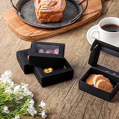 Zonon 30 Pcs Soap Boxes for Homemade Packaging, Mini Kraft Boxes with Window for Bakery Candy Soap Making Gift Packaging (...