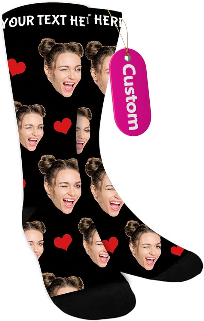 Bemaystar Custom Socks with Photo,Personalized Gifts for Men,Personalized Socks for Him Her