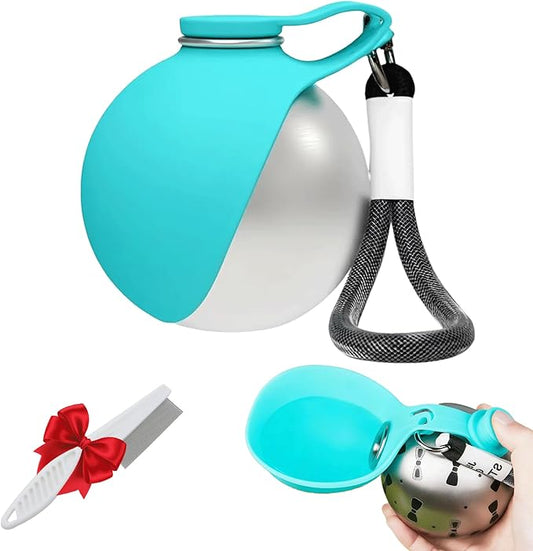 Portable Dog Water Ball, Foldable Pet Water Bottle – Portable, Leak-Proof & Perfect for Travel, 304 Stainless Steel Large-...