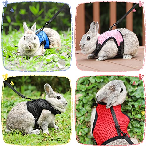 PETTOM Bunny Rabbit Harness with Stretchy Leash Cute Adjustable Buckle Breathable Mesh Vest for Kitten Small Pets Walking...