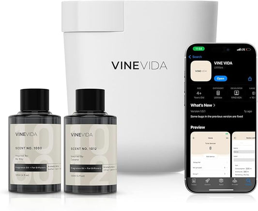 VINEVIDA Prime Plug-in Aroma Diffuser for Home & Office | Waterless Diffuser - Cold Air Diffuser for Essential Oils (2 Hot...