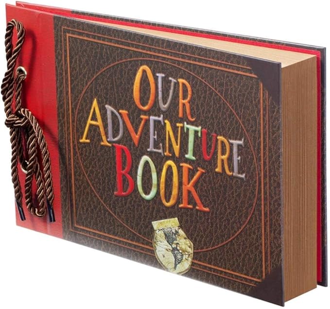 Scrapbook Photo Album,Our Adventure Book, Embossed Words Hard Cover Movie Up Travel Scrapbook for Anniversary, Wedding, Tr...