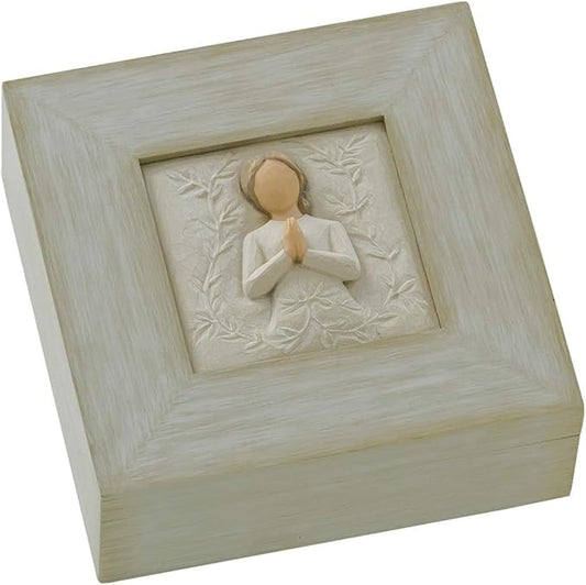 Willow Tree a tree, a prayer Memory Box, May you find strength, beauty and peace each day, Sculpted Angel, Message of Love...