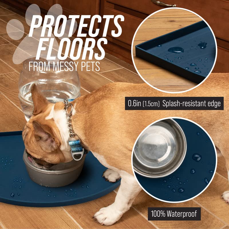 Leash Boss Fountain Mat, Silicone Water Mat Designed for Pet Fountains, Dog Gravity Water Bowls, Mats for Automatic Dispen...