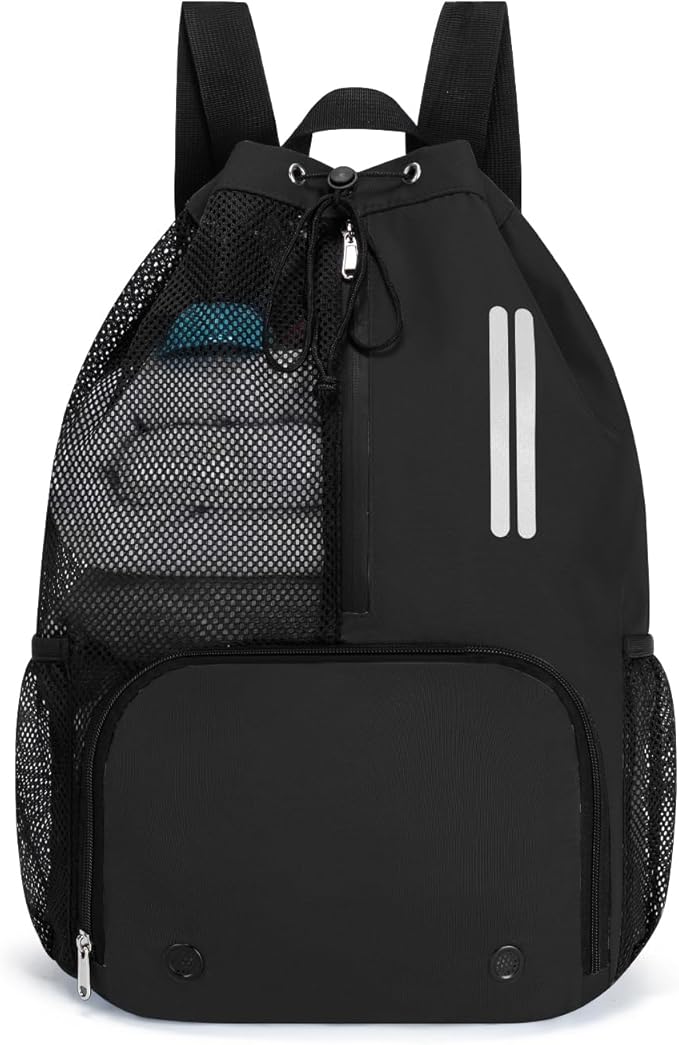 ecosmile Swim Bag Mesh Drawstring Backpack with Shoe Compartment & Wet Pocket Waterproof Beach Backpack Pool Bag for Swimm...