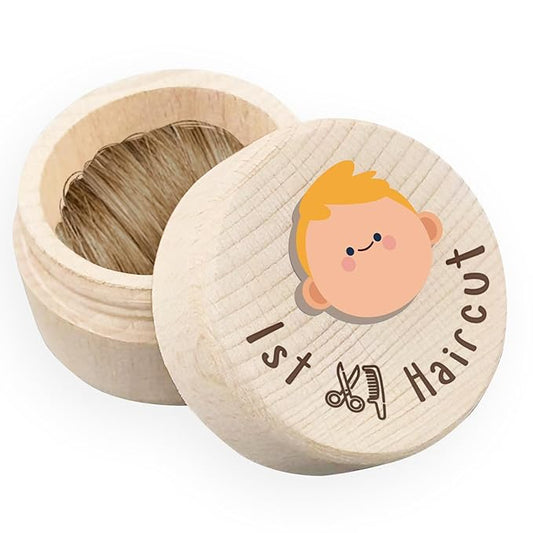 Baby Keepsake Box For First Hair, First Hair Wooden Box, Cute Lost First Haircut Keepsake, Baby Toddler Hair Case For Baby...
