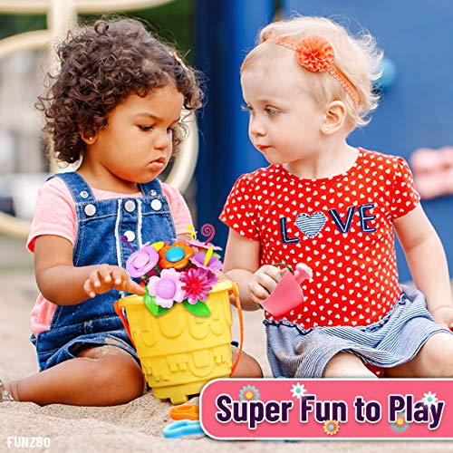 FUNZBO Girl Flower Garden Building Toys Set - Birthday Gifts for Age 2 3 4 5 6 Years Old Girls, STEM Montessori Educationa...