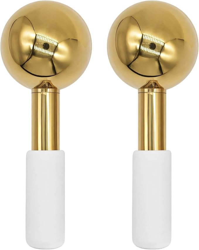 2 PCS Ice Globes for Face, Stainless Steel Ice Globe Face Lifting and Firming Tool, Ice Ball Face Skin Care, Smooth Metal ...