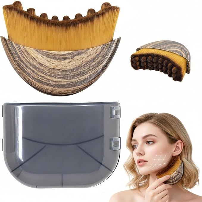Lymphatic Contour Face Brush,for More Defined Facial Contours， Manual Lymphatic Drainage Massager, Durable Soft Bristles, ...