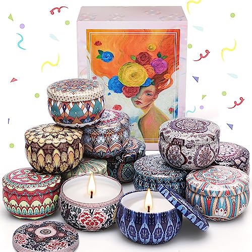 Scented Candles Gifts for Women, 12 Pack Candles for Home Scented, 300 Hour Long Lasting Soy Wax Candles Gifts Sets, Birth...
